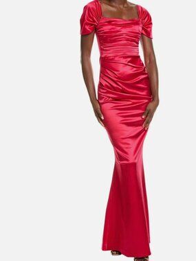 Chiara Boni La Petite Robe - Yudali Satin Midi Dress Size 6 NWT